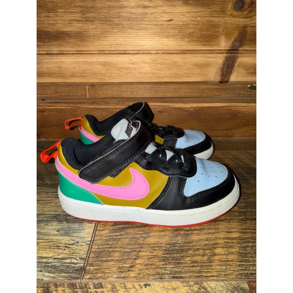 Nike Court Borough Low 2 Multi-Color Sneakers DV5458-004 Kids Size 9C